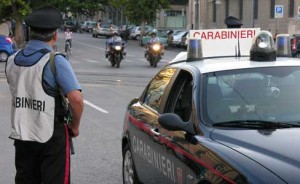 un posto di controllo dei carabinieri