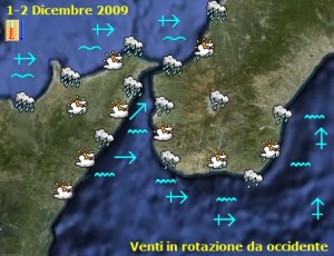 Le previsioni meteo di martedì 1 dicembre 2009