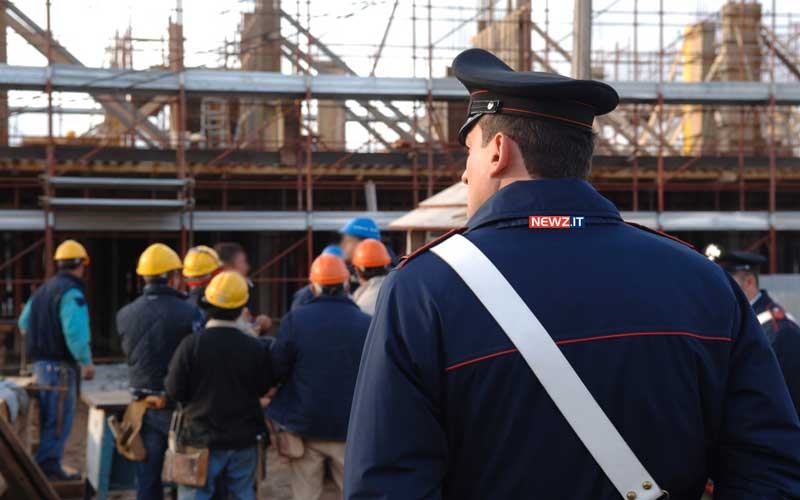 Carabinieri cantiere caporalato sicurezza sul luogo di lavoro