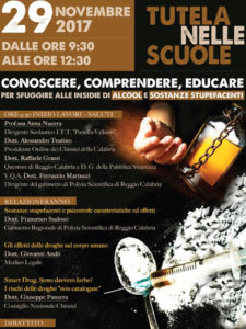 Locandina del convegno sulle droghe e l'alcool