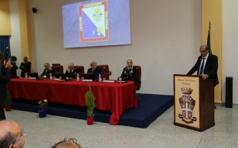 Antonio Viscomi alla cerimonia d'inaugurazione della Caserma dei Carabinieri di Catanzaro