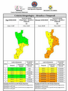 Allerta meteo livello arancione del 10-02-2018