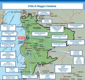 Una mappa meramente indicativa della 'ndrangheta reggina