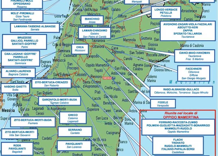 La mappa del mandamento tirrenico della 'ndrangheta a Reggio Calabria