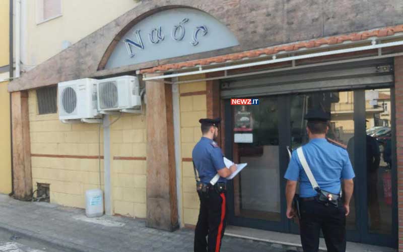 Carabinieri sequestrano la pizzeria Naos